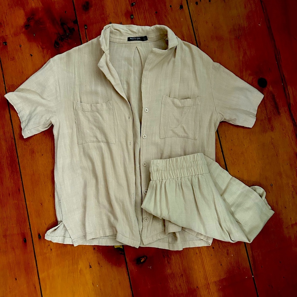 Nasty Gal Matching Linen Set